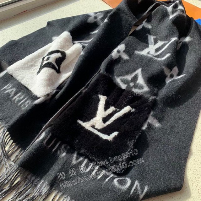 Louis Vuitton女士羊絨圍巾 路易威登ColdReykjavik圍巾披肩 LV大驢家口袋披肩  mmj1268